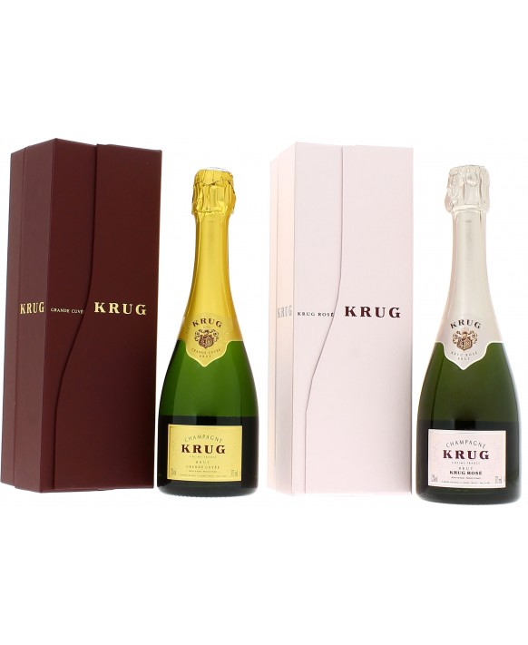 Champagne Krug Coffret doubly Demi Grande Cuvée et Rosé krug 37,5cl