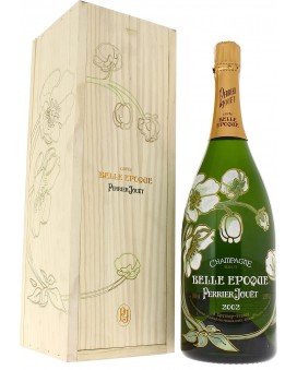 Champagne Perrier Jouet Magnum Belle Epoque 2002, cofanetto in legno