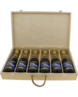 Champagne De Venoge Cordon Bleu in legno scatola da 6 Mezzi