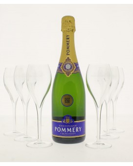 Champagne Pommery Brut Royal and 6 free flûtes