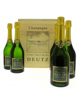 Champagne Deutz Wooden case of 6 Brut Classic