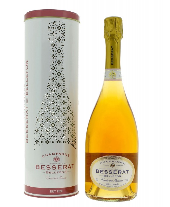 Champagne Besserat De Bellefon Cuvée des Moines Rosé canister dentelle