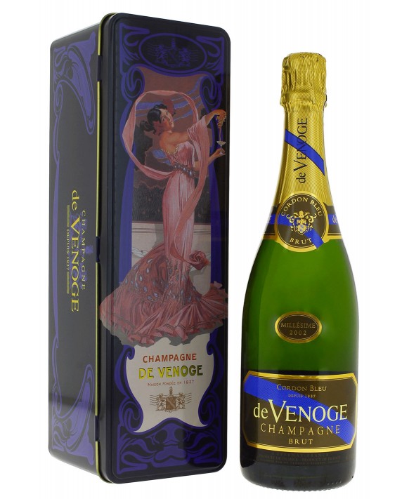 Champagne De Venoge Scatola di metallo Cordon Bleu 2002 75cl
