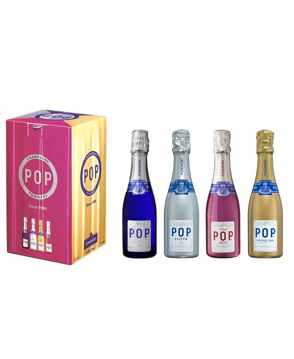 Champagne Pommery Pack four different Pop quarter