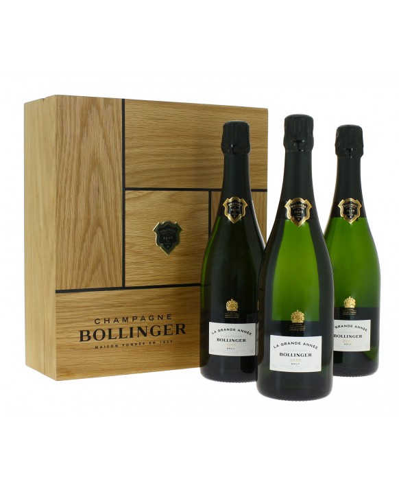 Champagne Bollinger 3 Grande Année 2005 wooden box 75cl