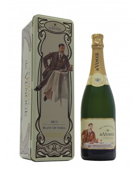 Champagne De Venoge Blanc de Noirs art deco metallic box