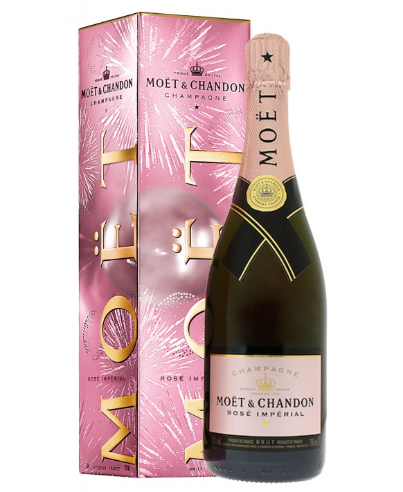 Champagne Moet Et Chandon Rosé Impérial étui Eclats de bulles 75cl