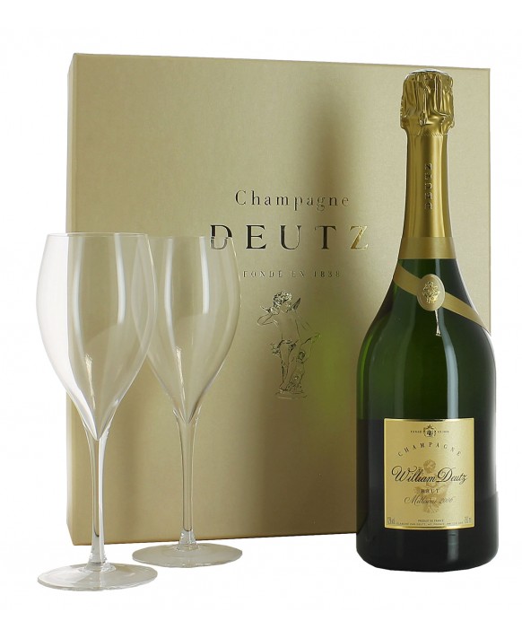 Champagne Deutz Coffret Cuvée William Deutz 2006 et 2 flûtes 75cl