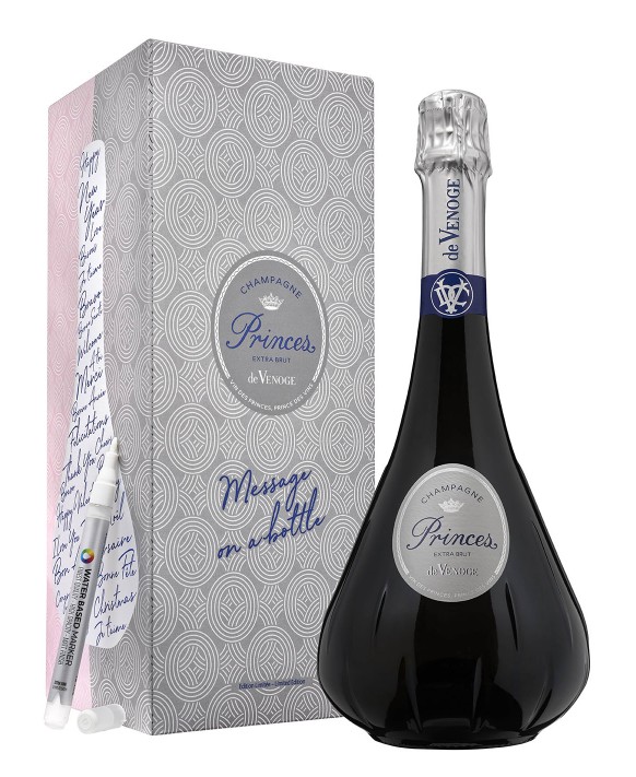 Champagne De Venoge Princes Extra-Brut message on a bottle 75cl