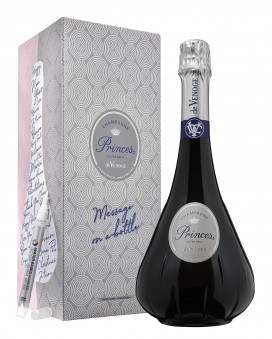 Champagne De Venoge Princes Extra-Brut message on a bottle