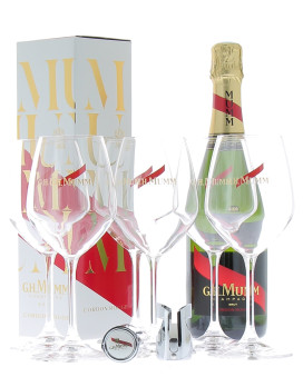 Champagne Mumm BUY 12 CORDON ROUGE / 6 GLASSES AND TWO CORKS FREE