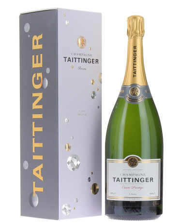 Coffret cadeau champagne Taittinger Brut Prestige 2 flutes