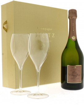 Champagne Deutz Cuvée William Deutz Rosé 2002 et 2 flûtes